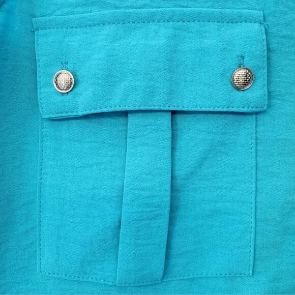 💙 Adrienne Vittadini Turquoise Blue Sleeveless Blouse Top | Size Small - Picture 3 of 5